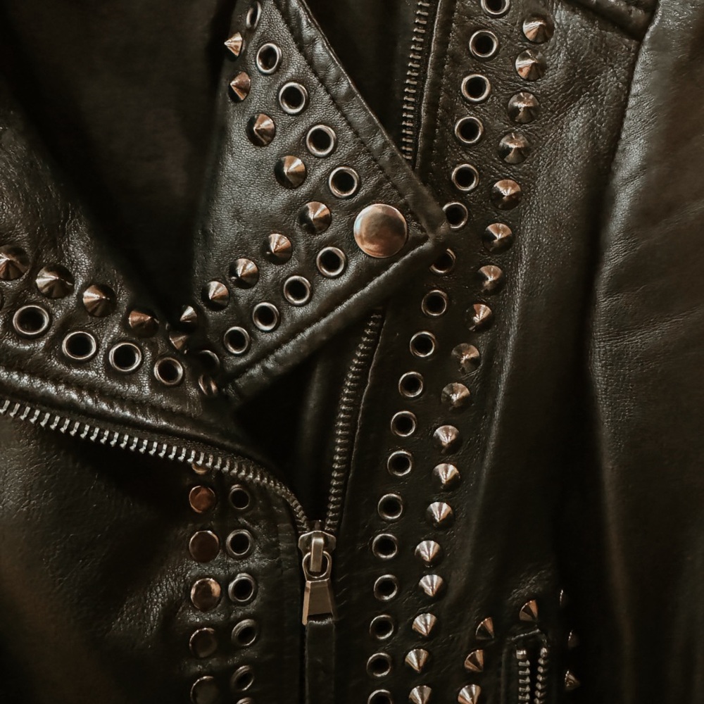 Genuine leather studded Jacket